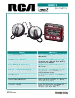 Preview for 1 page of RCA Lyra RD1075 Specifications