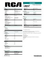 Preview for 2 page of RCA Lyra RD1075 Specifications