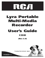 RCA LYRA X3000 User Manual preview