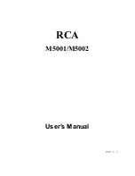 Предварительный просмотр 1 страницы RCA M5001 User Manual