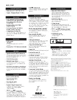 Предварительный просмотр 2 страницы RCA RC5215P Specification