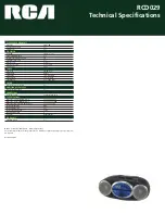 Preview for 2 page of RCA RCD029 Specification Sheet