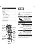 Preview for 2 page of RCA RCR612 - Universal Remote Control User Manual