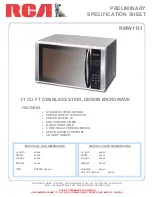 RCA RMW1131 Specification Sheet preview