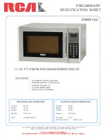 RCA RMW1168 Specification Sheet preview