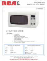 RCA RMW712 Specification Sheet preview