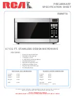 RCA RMW778 Specification Sheet preview