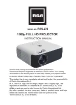 Preview for 2 page of RCA RPJ275 Instruction Manual