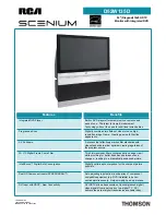 Preview for 1 page of RCA Scenium D52W135D Brochure & Specs