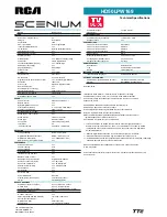 Preview for 2 page of RCA Scenium HD50LPW169 Specification Sheet