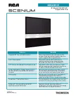 RCA Scenium HD56W151 Specification Sheet preview