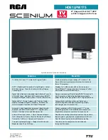 Preview for 1 page of RCA Scenium HD61LPW175 Technical Specifications