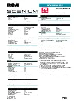 Preview for 2 page of RCA Scenium HD61LPW175 Technical Specifications