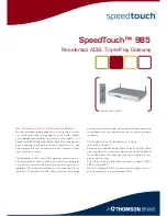 RCA SpeedTouch 985 Specification Sheet preview