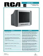 Preview for 1 page of RCA TruFlat 20F610TD Specifications