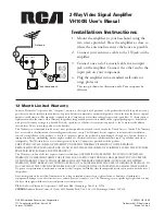 RCA VH100 - VH 100 - RF Amplifier User Manual preview