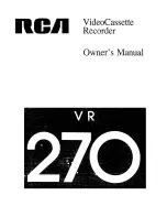 RCA VR270 Owner'S Manual preview