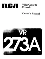 RCA VR273A Owner'S Manual preview