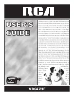 RCA VR647HF User Manual preview