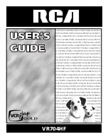 RCA VR704HF User Manual preview