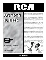 RCA VRS630 User Manual preview