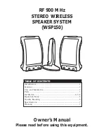 RCA WSP150 Owner'S Manual preview