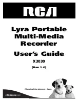 RCA X3030 - Lyra - Digital AV Recorder User Manual preview