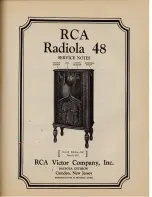 RCAVICTOR Radiola 48 Service Notes preview