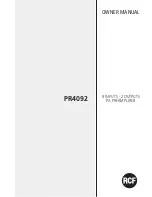 Preview for 1 page of RCF PR4092 Owner'S Manual