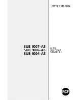 RCF SUB 9004-AS Owner'S Manual preview