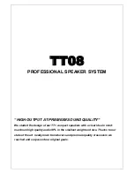 Preview for 1 page of RCF TT08 Quick Manual