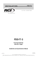 Preview for 1 page of RCI PDD-FT-3 Installation Manual