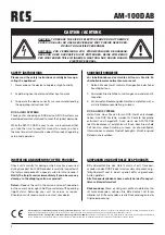 Preview for 2 page of RCS AUDIO-SYSTEMS AM-100 DAB Operating Instructions Manual