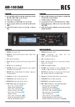 Preview for 3 page of RCS AUDIO-SYSTEMS AM-100 DAB Operating Instructions Manual