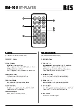 Предварительный просмотр 5 страницы RCS AUDIO-SYSTEMS BM-10 U Operating Instructions Manual