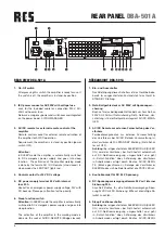 Предварительный просмотр 6 страницы RCS AUDIO-SYSTEMS DBA-501A Operating Instructions Manual