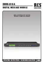 Preview for 1 page of RCS AUDIO-SYSTEMS DMM-618A Operating Instructions Manual