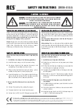 Preview for 2 page of RCS AUDIO-SYSTEMS DMM-618A Operating Instructions Manual