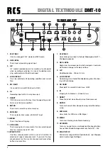 Preview for 2 page of RCS AUDIO-SYSTEMS DMT-10 Operating Instructions Manual