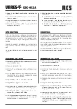 Preview for 3 page of RCS AUDIO-SYSTEMS ESC-012A Operating Instructions Manual