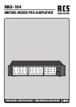 RCS AUDIO-SYSTEMS MAX-104 Operating Instructions Manual preview