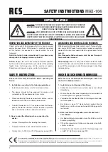 Preview for 2 page of RCS AUDIO-SYSTEMS MAX-104 Operating Instructions Manual