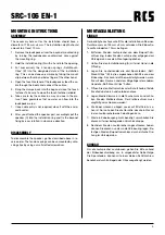 Preview for 5 page of RCS AUDIO-SYSTEMS SRC-106 EN-1 Operating Instructions Manual