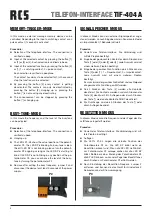 Preview for 4 page of RCS AUDIO-SYSTEMS TIF-404 A Operating Instructions Manual