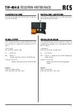 Preview for 5 page of RCS AUDIO-SYSTEMS TIF-404 A Operating Instructions Manual