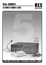 RCS AUDIO-SYSTEMS VLA Series Operating Instructions Manual preview