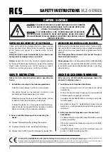 Preview for 2 page of RCS AUDIO-SYSTEMS VLZ Series Operating Instructions Manual