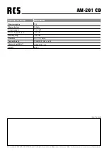 Preview for 8 page of RCS AM-201 CD Operating Instructions Manual