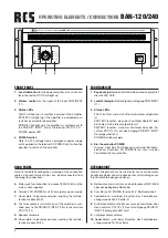 Preview for 4 page of RCS BAN-120 Operating Instructions Manual