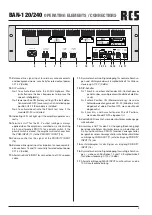 Предварительный просмотр 5 страницы RCS BAN-120 Operating Instructions Manual